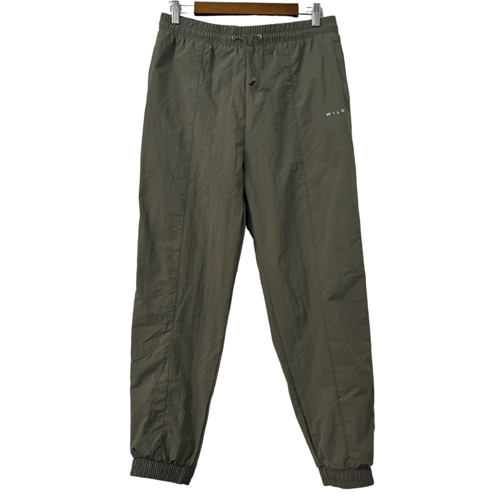 Wilo The Label Minimalist Women’s Parachute Jogger‎ Pants In Taupe Sage Size L